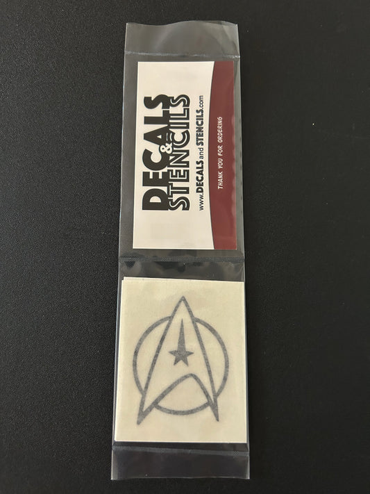 2 Inch Matte Black Starfleet Logo Insignia Decal 2 Pack