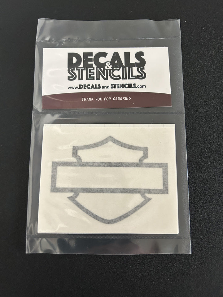 3 Inch Matte Black Thick Bar and Shield Outline Decal 2 Pack