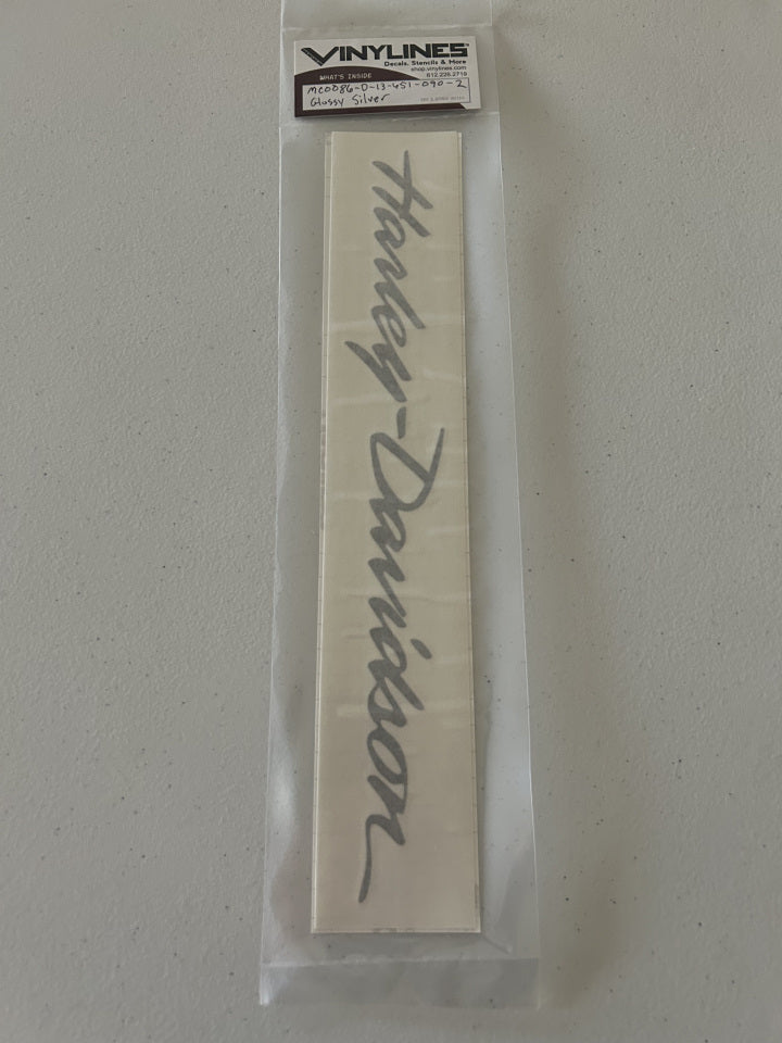13 Inch Glossy Silver Harley-Davidson Script Decal 2 Pack – Decals and ...