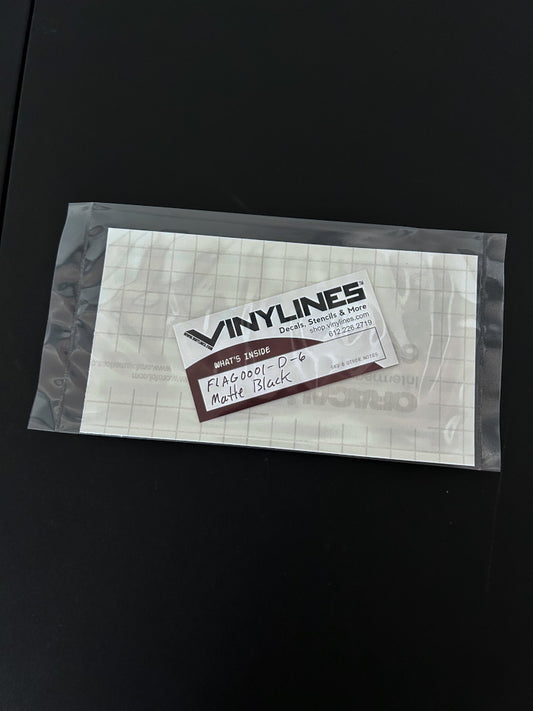 6 Inch Matte Black US Flag Decal