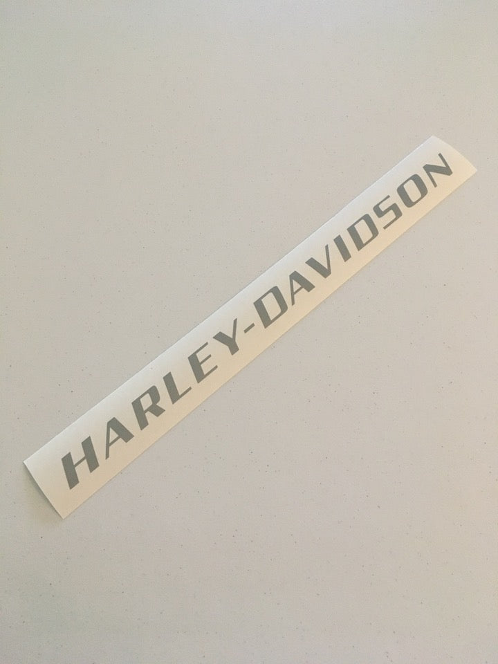 12in Glossy Silver Harley-Davidson Custom Font No 2 Decal 2 Pack